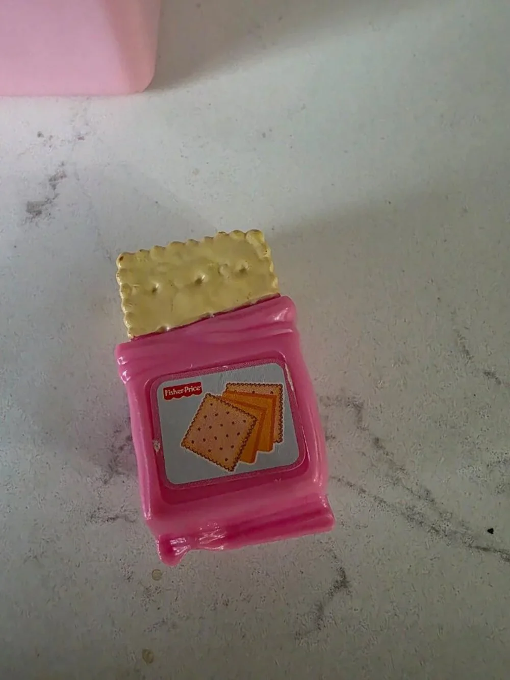 VTG Very Rare Fisher Price Fun with Food Toy Play Food Cheese Cracker Box Lid